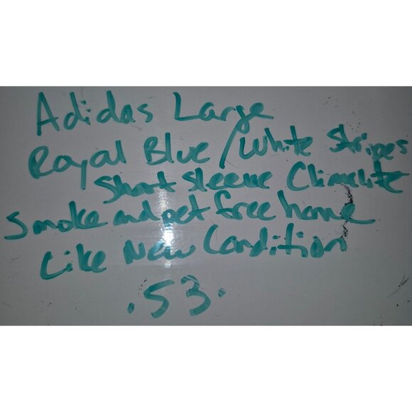 Adidas Mens Climalite Blue Short Sleeve Soccer Jersey V-Neck Size XL - Picture 7 of 7